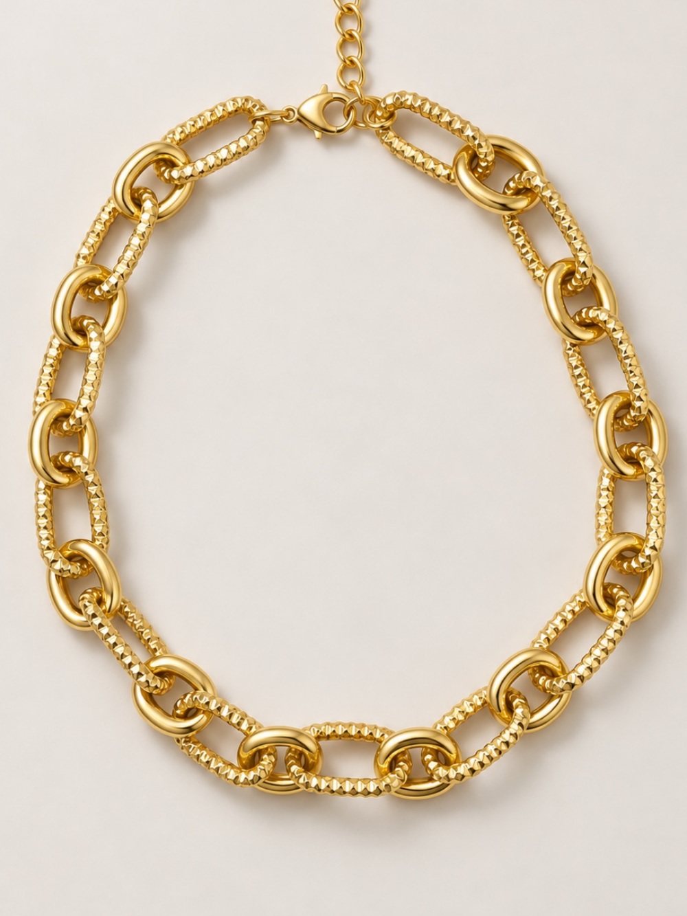 New! Gold Mixed Link Chain Necklace NWOT 3032